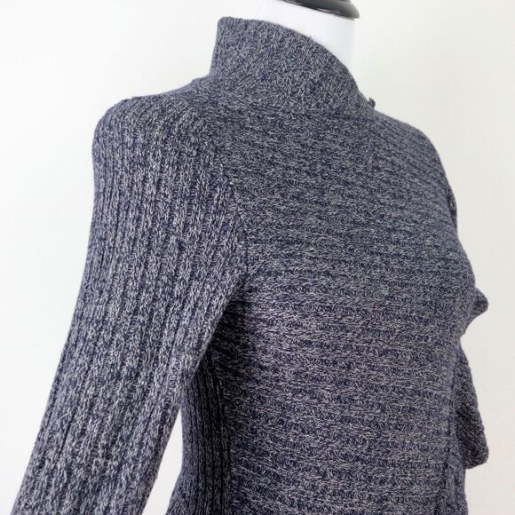 Anthropologie Size S Cascading Ruffles Asymmetrical Sweater Gray - Picture 7 of 10